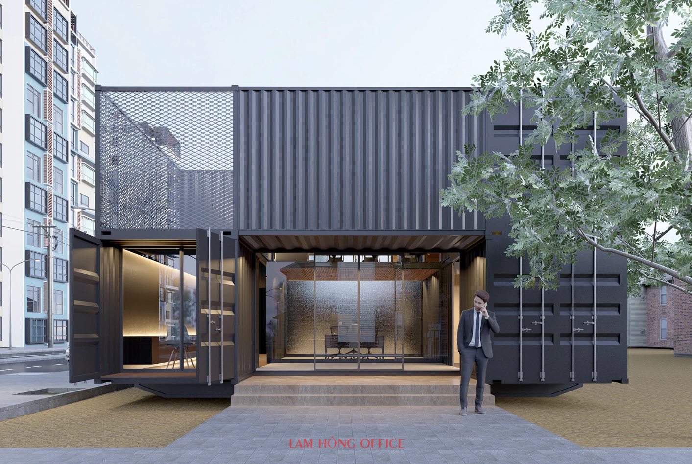 Container làm văn phòng đẹp Container làm văn phòng đẹp