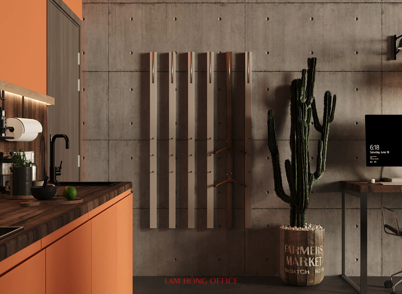 Dự án mẫu thiết kế nội thất văn phòng 50m2 - Khu vực pantry Dự án mẫu thiết kế nội thất văn phòng 50m2 - Khu vực pantry