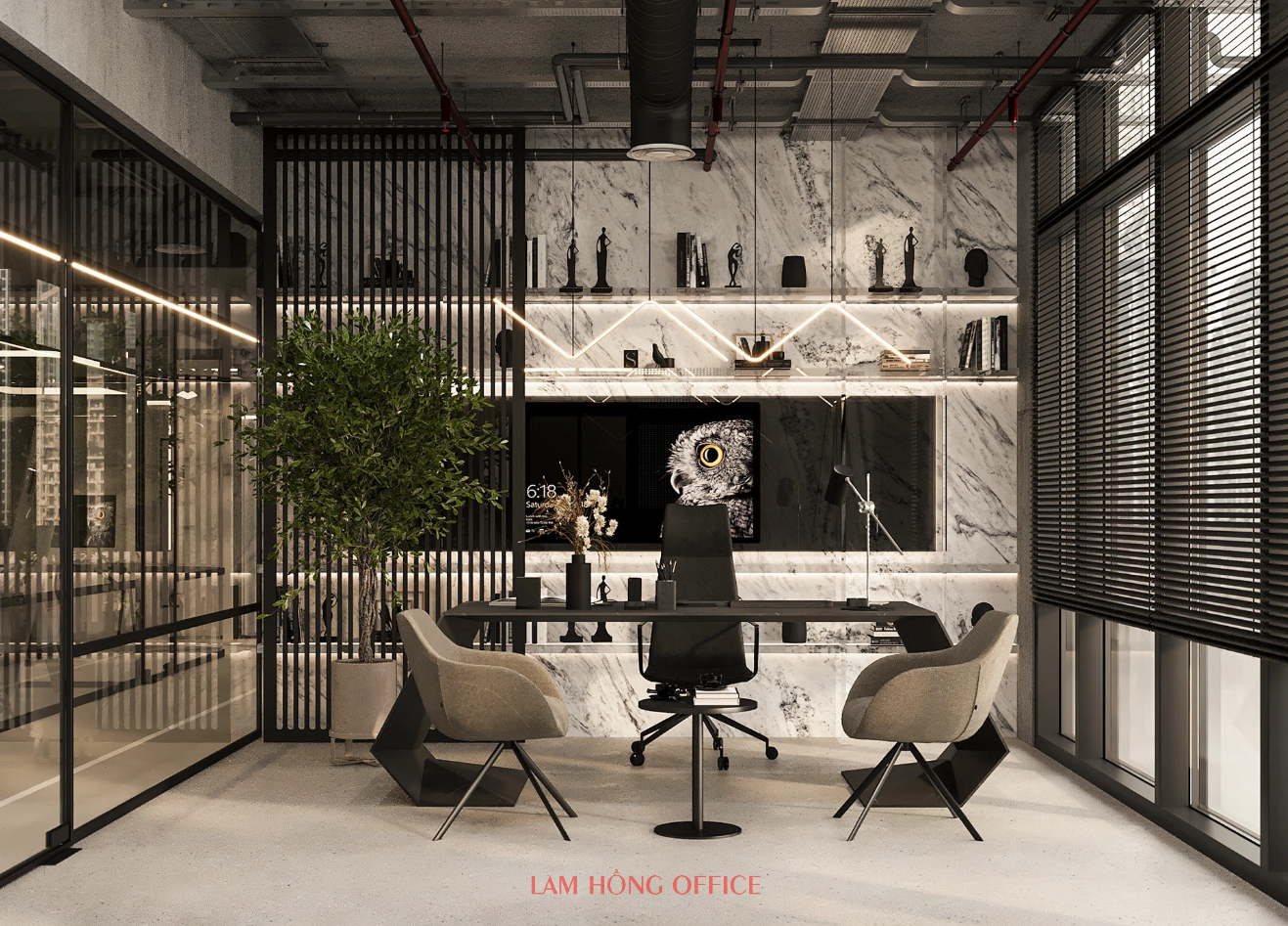 Dự án mẫu thiết kế văn phòng 250m2
