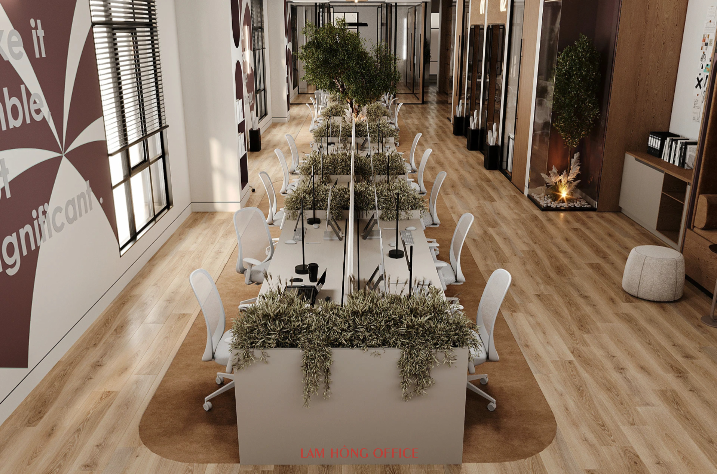 Hình ảnh thiết kế nội thất văn phòng 300m2