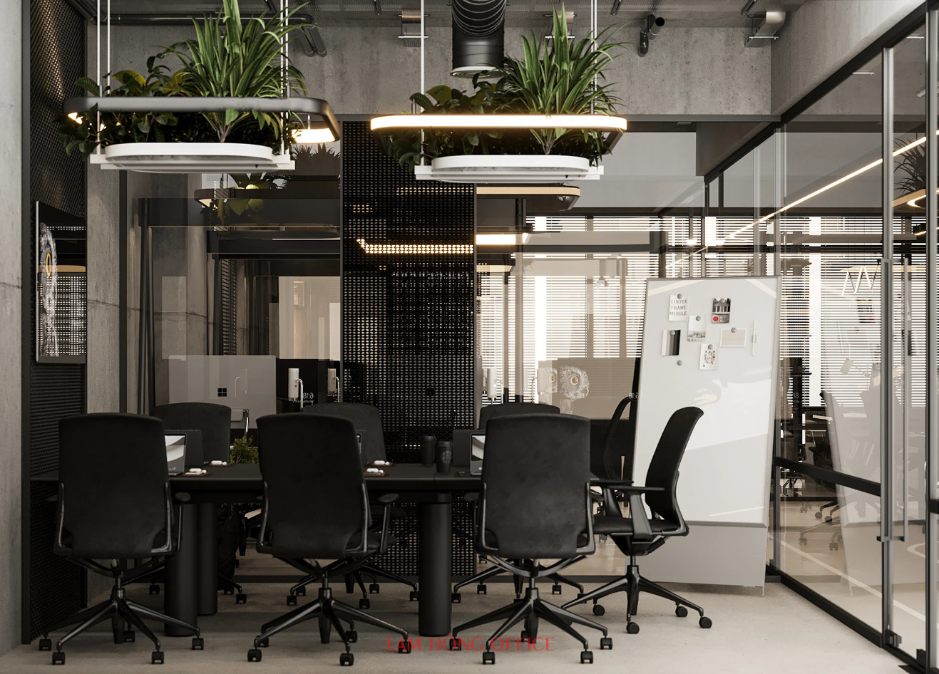Mẫu dự án thiết kế nội thất văn phòng 250m2 cá tính phong cách