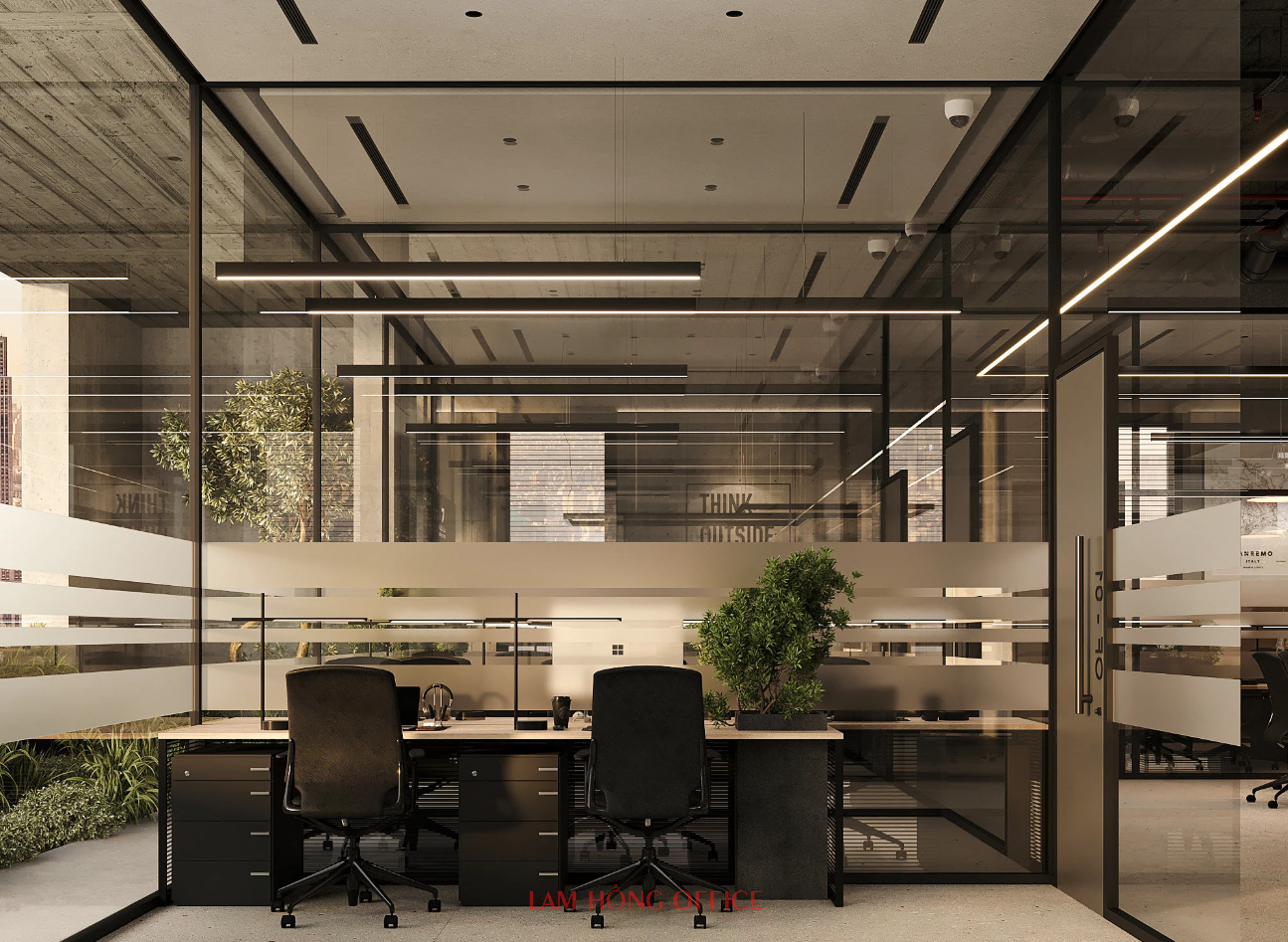 Mẫu nội thất văn phòng 400m2 cao cấp