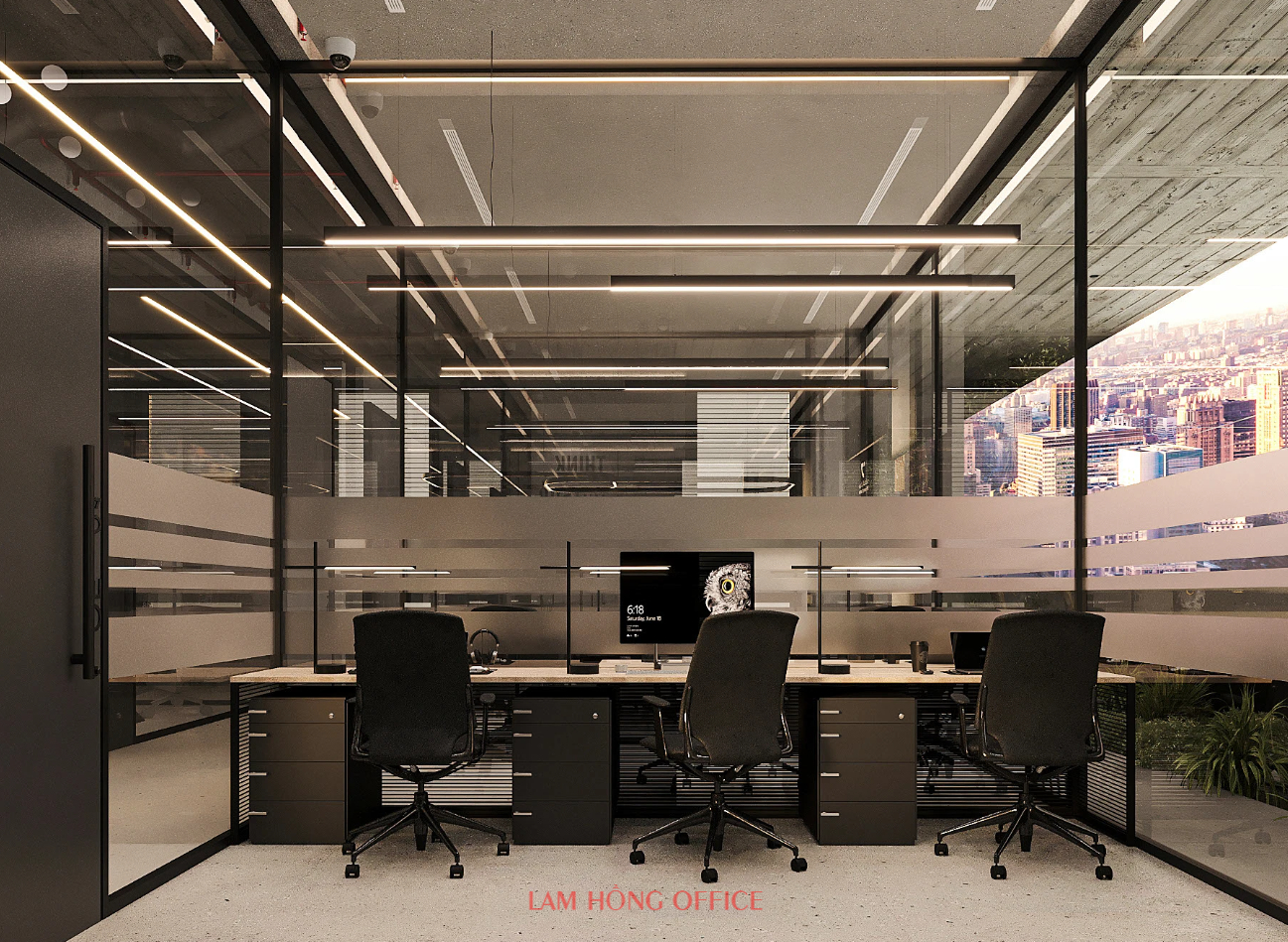 Mẫu nội thất văn phòng 400m2 sang trọng hiện đại