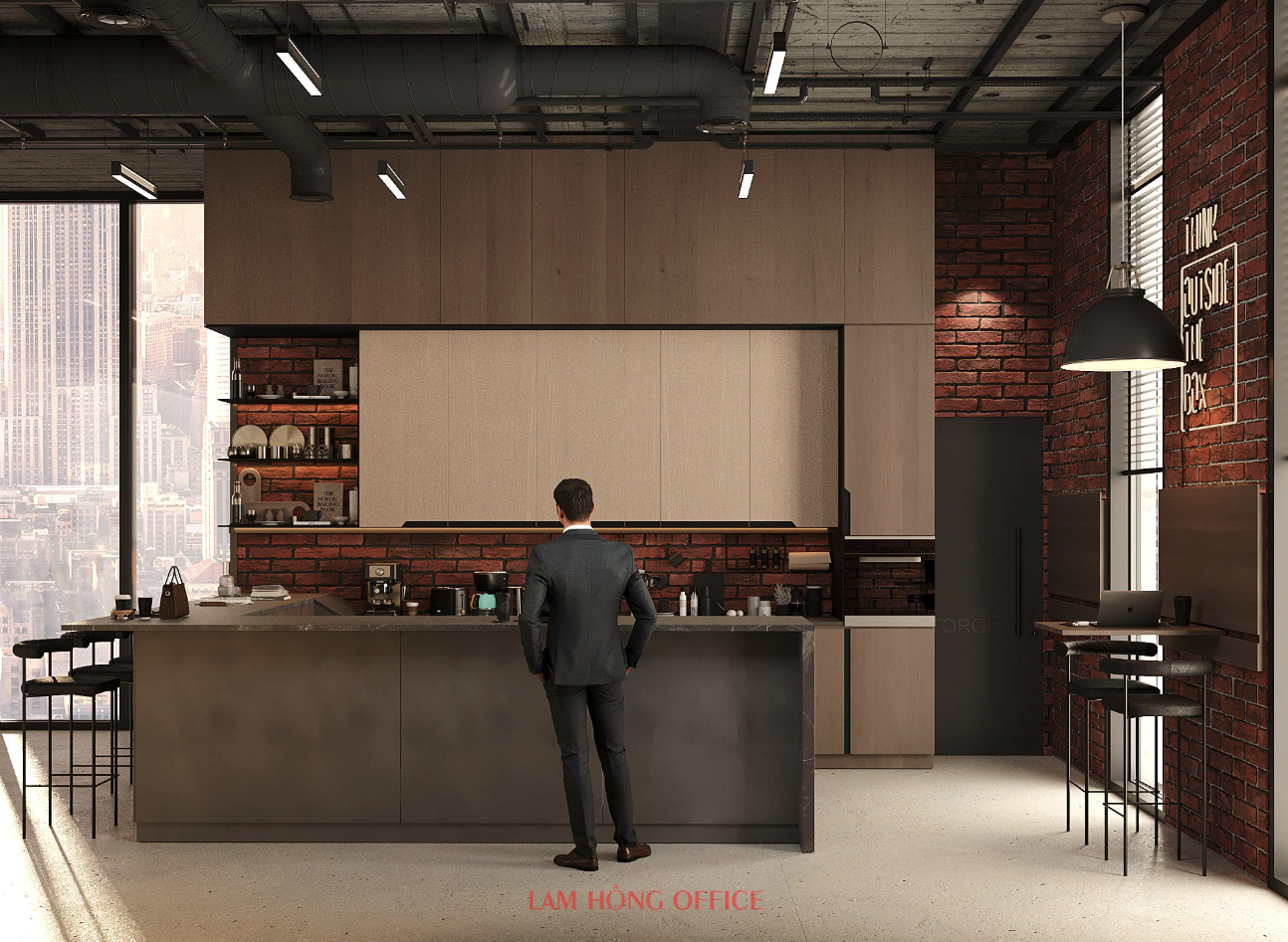 Mẫu thiết kế nội thất văn phòng 400m2- Phân khu pantry
