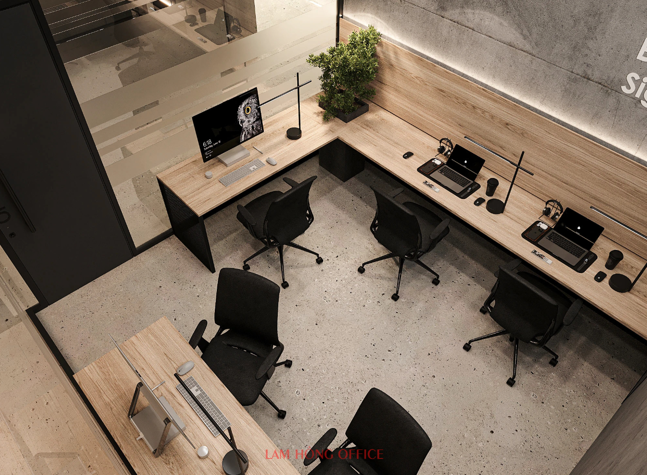 Mẫu thiết kế nội thất văn phòng 400m2 hiện đại sang trọng