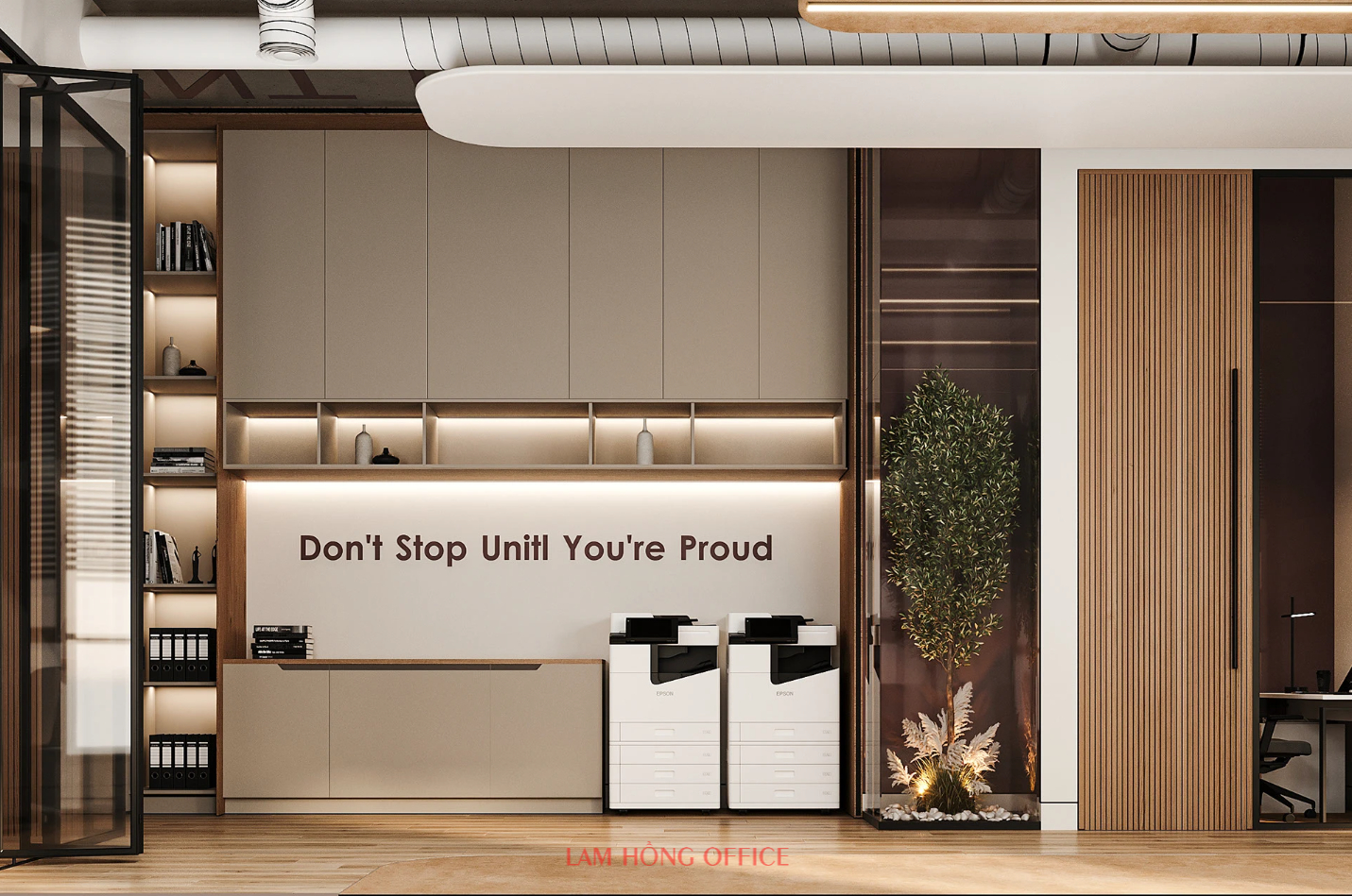 Mẫu thiết kế nội thất văn phòng hiện đại diện tích sử dụng 300m2