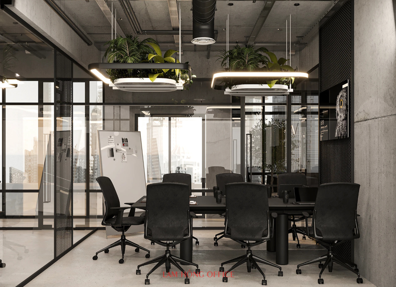Mẫu thiết kế thi công nội thất văn phòng 250m2 hiện đại cao cấp