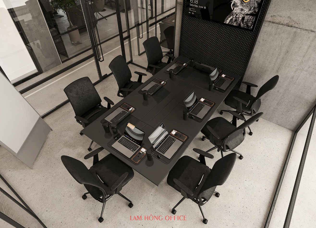 Mẫu thiết kế thi công nội thất văn phòng 250m2 phong cách hiện đại