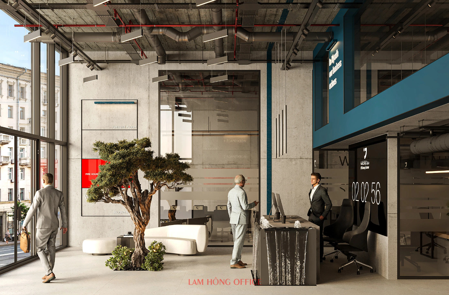 Thiết kế nội thất văn phòng 2 tầng
