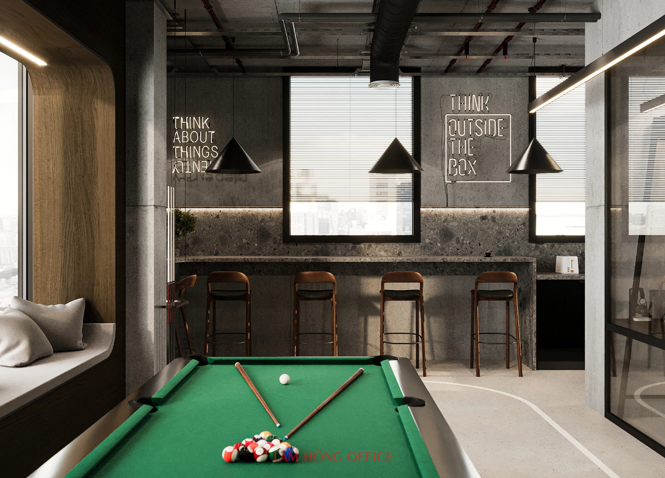 Thiết kế thi công nội thất văn phòng 250m2 - Khu vực chơi bida